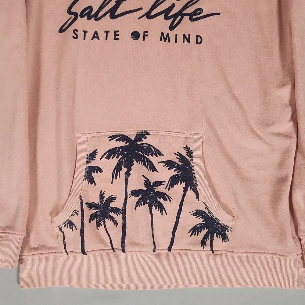 Salt Life Hoodie Adult Medium Peach State Of Mind Palm Tree Sweatshirt Unisex - Picture 3 of 7